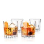 Viski Reserve Milo Crystal Rocks Glasses Old Fashioned Glass - European Crafted Rocks Glasses, Bourbon Glass, Whiskey Glass and Liquor Gift Ideas Set of 4