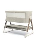 Mamas & Papas Lua Bedside Crib, Removable Bassinet, Drop-down Sides, includes Mattress, 0-6 Months, Beige