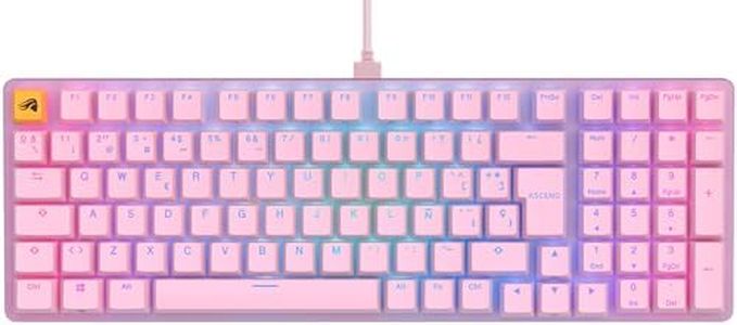 Glorious Gaming GMMK 2 Full Size (96%) - Teclado gaming mecánico, carcasa de aluminio, personalizable, keycaps dobles, switches Glorious Fox, RGB, distribuciones QWERTY español - Rosa