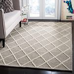 SAFAVIEH Natura Collection Area Rug - 10' x 14', Grey, Handmade Wool & Viscose, Ideal for High Traffic Areas in Living Room, Bedroom (NAT310C)