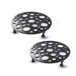 Sharpex Metal Pot Stand Indoor/Outdoor, Rustproof Sturdy Potted Plant Stand Ideal for Home Garden Balcony Living Room Decor (Black-Set of 2)