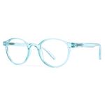 AmazingKarts Blue Light Blocking Glasses for Kids Transparent Wine Frame Anti UV Protection Zero Power Computer Glasses Lightweight Eyewear (Light Blue)