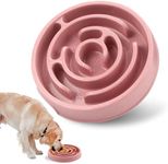 Joyfia Slow Feeder Dog Bowl, Anti-Choking Puzzle Feeding Bowl for Dry, Wet and Raw Food, Slow Down Eating, Prevents Overeating, Puppy Training, Maze Dog Dishes for Small Medium Breeds Cats Pets (Pink)