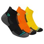 BAMBOS Bamboo Socks for Men Anti-Microbial Ultra Soft Padded Ankle Socks, Pack of 3 Multicoloured