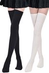 Kayhoma Extra Long Cotton Thigh High Socks Over the Knee High Boot Stockings Cotton Leg Warmers