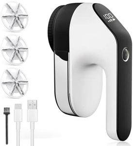Lint Shaver, Lint Remover Fabric Shaver, Rechargeable Clothes Shaver Pilling Remover for Clothes, Led Digital Display Sweater Shaver Fuzz Remover, 3 Speeds, 6 Leaf Blades, Easy Remove Pills, Bobbles