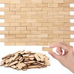 Sintuff 200 Pcs Miniature Dollhouse Flooring Mini Wooden Dollhouse Floor Boards 1 12 Scale Dollhouse Accessories Geometric Bamboo Doll House Furniture Wood Floor Board for Model Decor (Beige)