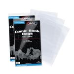 BCW Current/Modern Comic Bags - 200 ct | Acid-Free Modern Comic Bags for Current Issues | Exterior 6 7/8 x 10 1/2 inches | Crystal Clear Protection for Your Comic Collection