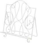 Decorative Cast Iron Cook Book Stand and Art Holder Easel in White Finish - 15"