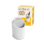 ReBorn - Recycled Cutlery Drainer - Kitchen Sink Storage & Drying Rack - Knife Safety Slot - Tiers to Separate Cutlery - Integrated Draining Saucer - Made in Britain (Stone)