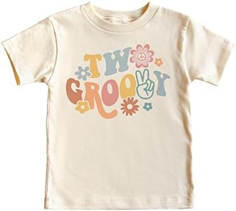 Two Groovy Daisy Adorable 2nd Birthday Shirt for Baby Toddler Girl Second Birthday Outfit, Natural Shirt, 2
