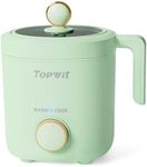 TOPWIT Rice Cooker Small, 2-Cups Uncooked, 1.2L Mini Rice Cooker with Non-stick Coating, BPA Free, Portable Rice Maker with One Touch & Keep Warm Function, Green