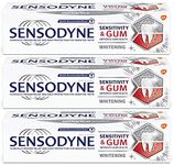 3 X Sensodyne Sensitive Toothpaste Sensitivity & Gum Whitening 75 Ml