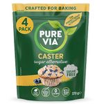 Pure Via Baker’s Secret® Caster Sugar Alternative Perfect for Baking – Sweetener Crafted with Acacia Gum 370G (Pack of 4)