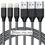 3 Pack iPhone Charger 10 FT Apple MFi Certified Fast Charging Lightning Cable Nylon Braided High Speed Transfer Cord for iPhone 14 13 12 11 Pro Max XR XS X 8 7 6 Plus iPad and More