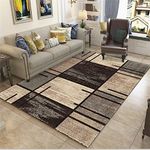 DJHWWD baby play mats Brown Low Pile Rug Rectangular Rug Living Room Rug soundproof carpet room decorations washable rugs for living room 120X160CM