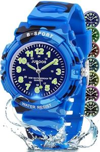 Juboos Kids Watch Analog for Boys Girls, Childrens Waterproof Soft Strap Kids Time Teaching Quartz Wristwatch for Ages 5-14