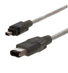 AAA PRODUCTS | HIGH GRADE - FireWire/ILINK/DV/IEEE 1394 Cable - Works with Mac & PC - Fully Moulded End Connector - For Camera, Camcorder, External Drive, Docking Station and more (4 pin - 6 pin)