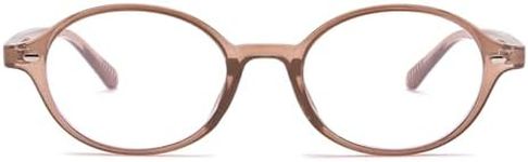 FEISEDY Vintage Oval Glasses for Women Men Stylish Lightweight 90s Eyeglasses Fake Nerd Y2k Eyewear Frame B0242