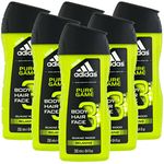3 x Adidas Body Hair Face Shower Gel 250ml - Pure Game (Relaxing)