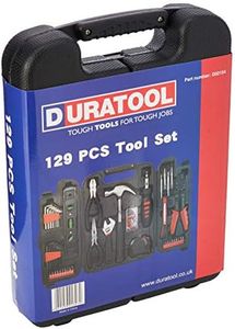 Duratool 14956TL Household Tool Kit in Blow Moulded Carry Case - Black (129-Piece)