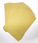 A4 Gold Glitter Card Glitter Paper Non Shed Sparkle Craft Sheets Sparkle Card 250gsm Bling Crafting Card Glitter Cardstock Acid Free (Gold - 10 Sheets)