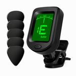 Muso Pro Clip On Guitar Tuner,5 Free Picks and Battery, Chromatic Tuner, Electric Guitar Tuner and Acoustic Guitar Tuner, Chromatic Ukulele Tuner for Guitar Accessories and Bass, Violin.