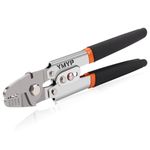 YMYP Wire Rope Crimping Tool for Loop Sleeves, Aluminum Double Barrel Ferrule Swaging Crimper Tool for Fishing Lines up to 2.2mm with Cutting Function