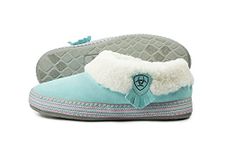 ARIAT Women's Warm Indoor & Outdoor Rubber Outsole Slip-on Melody Slippers, Turquoise, Large