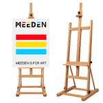 MEEDEN Art Painting Easel - Solid Beechwood H-Frame Studio Easel Stand, Artist Adjustable Floor Easel for Painting Adults, Beginner & Artists, Painter Wooden Easel Holds Canvas Art up to 48"