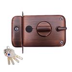 Godrej Rim Lock l Twinbolt Ultra XL+ l 1CK Deadbolt l for Inside Opening Doors l Left/Right-Handed Doors l 4 Keys l 5-Year Warranty l Manual Locking l Antique Copper Finish