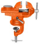 TOOLSTEK WOKIN Mini Swivel Rotating Base Table Bench Vice Clamp 2'' 50MM REVOLVING Swivel Model Making Small Clamp-On Bench Heavy-Duty Steel Adjustment Screw Rod Sturdy Durable Woodworking Jewelry