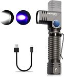 NICRON LED UV Flashlight Rechargeable 90 Degree Torch 700 Lumen, 395nm Ultraviolet, 2 in 1 Black Light with SOS Mode, Magnetic Torch B74UV