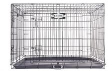 Fencham - XL Dog Crate - 42" - Durable & Secure Metal Cage- with Moveable Carry Handle - 2 Lockable Doors - Folds Flat - Removable Tray - Quick & Easy to Assemble - Ideal for Small Dog Breeds