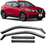 Voron Glass in-Channel Extra Durable Rain Guards for Nissan Kicks 2019-2024, Window Deflectors, Vent Window Visors, 4 Pieces - 200433