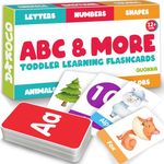 QUOKKA 60 Baby Flash Cards For Toddlers Age 1 2 - ABC Learning Resources For 3 4 Year Olds - Alphabet Numbers Colors Letters Animals Learn Activities - First Words Educational Game