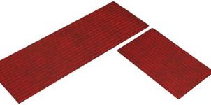 Kitchen Rugs, 2PCS Cuttable Kitchen Mats, Absorbent Plush Kitchen Decor Rug for Floor, Bathroom, Shower, Office, Sink, Laundry (40x60+40x120cm) (Red)