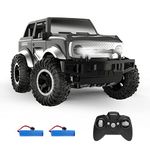 DEERC DE49 RC Cars Remote Control Car, 2.4Ghz 1:18 Scale All-Terrain SUV Monster Trucks with LED Head Lights&Back Tire, 80 Min Play Auto DEMO Mode Matte Off-Road Crawler Toy Gifts for Boys Girls &Kids