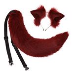 YESBOR Womens Animal Wolf Costume Accessories Set Wine Red One Size