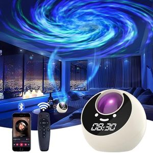 Galaxy Projector, Galaxy Projector for Bedroom, Galaxy Light Projector with Timer and Remote Control, White Noise Clock Night Light Projector for Kids Adults Room Decoration