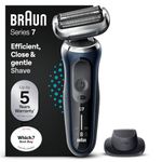 Braun Series 7 71-B1200s Electric Shaver for Men with EasyClick Precision Trimmer Attachment, 360° Flex, Wet & Dry, Rechargeable, Cordless Foil Razor, Blue