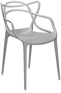 Kartell Masters Chaise, Technopolymère thermoplastique recyclé avec charge minérale et traitement soft touch, Gris, Lot de 2