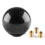 Top10 Racing Carbon Fiber Style Gear Shift Knob Universal Shifter Knobs with 3 Adapters Stick Shifter Round Ball Black