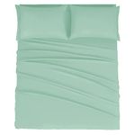 Mejoroom California King Size Sheet Set - Soft Microfiber Bed Sheets,Deep Pocket Fitted Sheet, Breathable, Wrinkle & Fade Resistant - 4 Piece (California King, Seafoam)