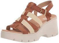 Dr. Scholl's Shoes Women's Check It Out Platform Wedge Fisherman Sandal, Honey Smooth, 6 UK