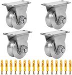 U Type Wheel Pulley Stainless Steel Pulley Block,Wall-Mounted Ceiling Lifting Pulley Block,Sliding Gate Hardware,Removable Double Bearing,Each Bearing Capacity 800 lbs(4 Pack)