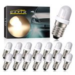 E10 Miniature Screw Base LED Bulbs AC/DC 3V 3.8V 4.5V for Old-Fashioned Flashlight Physical Electrical Experiment Microscope Bicycle Indicator Light (Warm White,Pack of 15)