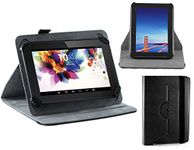 Navitech Black Faux Leather Hard Case Cover with 360 Rotational Stand for The ASUS Nexus 7