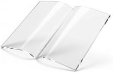 Acrylic Book Stand - Clear Open Book Display - Transparent Book Press - Multi-Purpose Holder for Recipe Cookbooks, Magazines, Documents & More