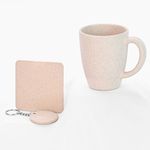 Eha Earth-Friendly Mother's Day Gifts for Women | Gifts for Men | Birthday Gift for Girl | Wedding Gift for Couples | 1 Unit | 300 ml | Coffee Mug, Coasters and Keychain | Made with Rice Husk | Sand